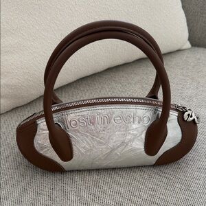 Silver and Brown Shoulder Bag